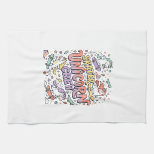 Linge De Cuisine Licorne Skater Licorne Crew Capriceux Zazzle Desig