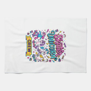 Linge De Cuisine Licorne Skater Licorne Crew Rétro Style Imprimé su