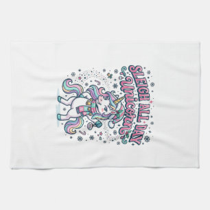 Linge De Cuisine Licorne Traîneau Toute La Journée Licorne Charmer