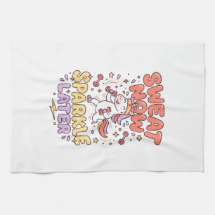 Linge De Cuisine Licorne Transpirer Maintenant Briller Plus Tard Im