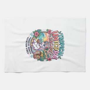 Linge De Cuisine Licorne Tropical Licorne Évasion POD Prêt POD Artw