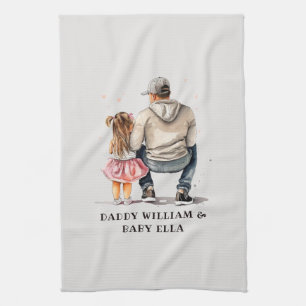 Linge De Cuisine Lien père et fille noir (9)
