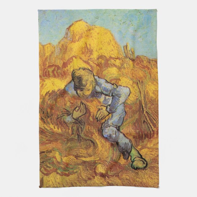 Linge De Cuisine Lieuseuse de gerbes (d'après Millet) par Vincent v (Vertical)