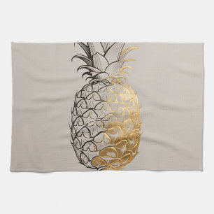 Linge De Cuisine Ligne de l'ananas doré