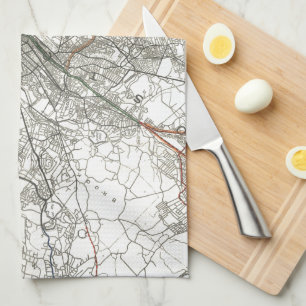 Linge De Cuisine Ligne de transit vintage de Boston Map (1914)