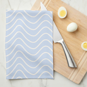 Linge De Cuisine Ligne minimale Chevron Motif Côte Bleu clair