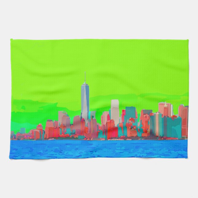 Linge De Cuisine Ligne Sky de New York (Horizontal)