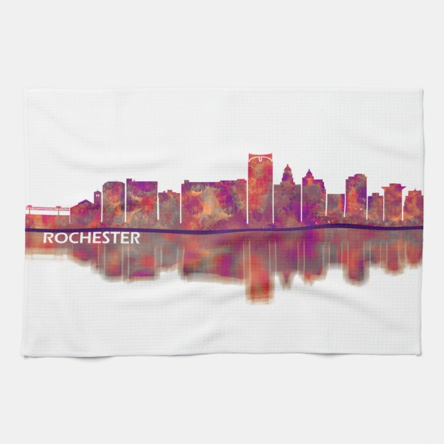 Linge De Cuisine Ligne Skyline Rochester Minnesota (Horizontal)