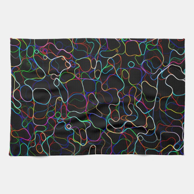 Linge De Cuisine Lignes multicolores néon (Horizontal)