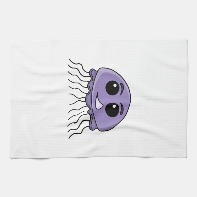 Linge De Cuisine Lilac Jellyfriend Cartoon (Horizontal)