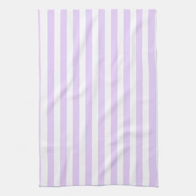 Linge De Cuisine Lilac violet et blanc bonbons rayures (Vertical)