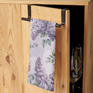 Linge De Cuisine Lilas Fleurs de lilas Vert sauge Lavande poudrée