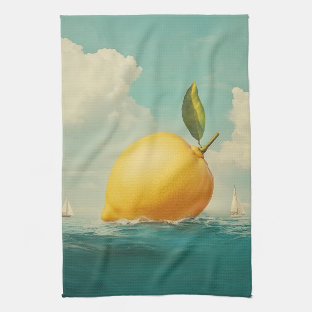 Linge De Cuisine L'île aux citrons dans les eaux de rêve (Vertical)
