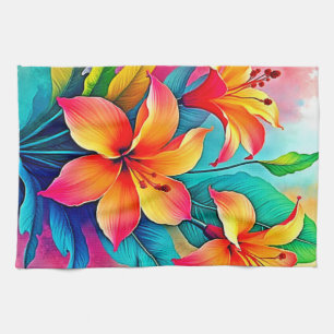 Linge De Cuisine Lilias Tropicales Vibrantes : Âme de l'Été