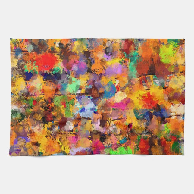 Linge De Cuisine Limande d'art abstrait de couleur d'artiste (Horizontal)