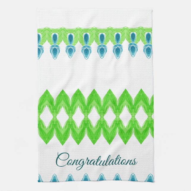 Linge De Cuisine Lime vert et turquoise (Vertical)