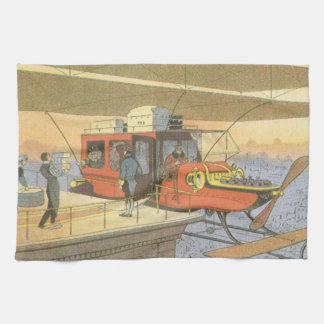 Linge De Cuisine Limousine Hélicoptère Avion Science-Fiction Vintag