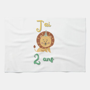 Linge De Cuisine Linge j'ai 2ans - cadeau anniversaire Lion