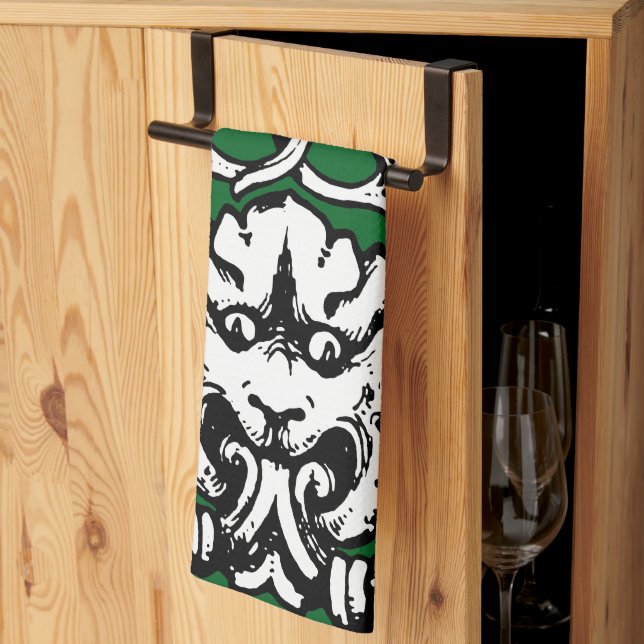 Linge De Cuisine Lion de nouage du début du XXe siècle (Pliage en tiers)