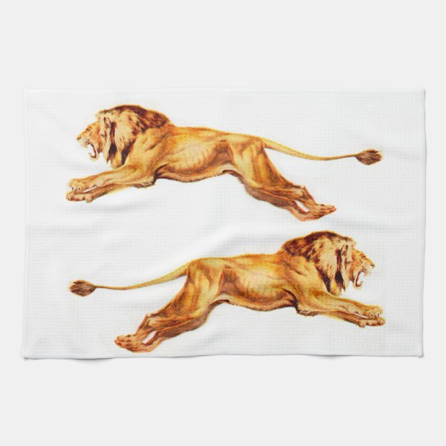 Linge De Cuisine lions aux intentions contraires (Horizontal)