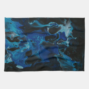 Linge De Cuisine Liquide psychédélique bleu foncé