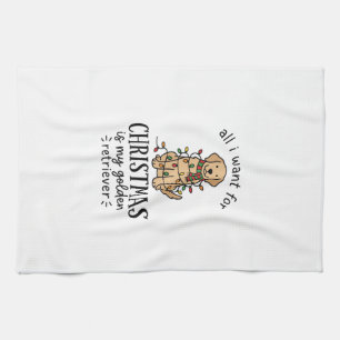 Linge De Cuisine Liste de souhaits de retriever doré de Noël Design