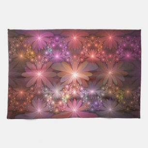 Linge De Cuisine Lit De Fleurs Coloré Brillant Art Fractal Abstrait