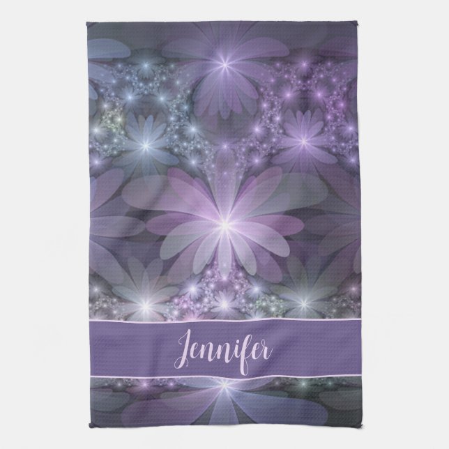 Linge De Cuisine Lit de fleurs tendance brillant abstrait fractal n (Vertical)