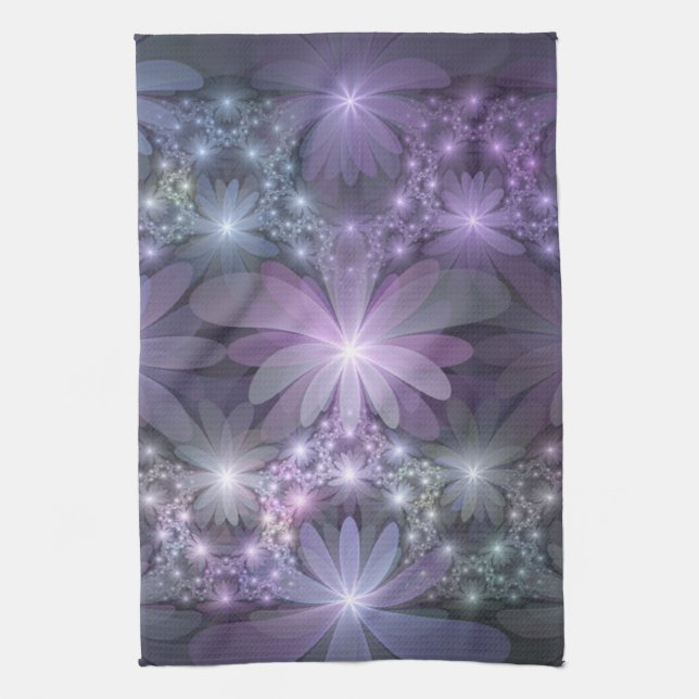 Linge De Cuisine Lit de fleurs tendance brillant art abstrait fract (Vertical)