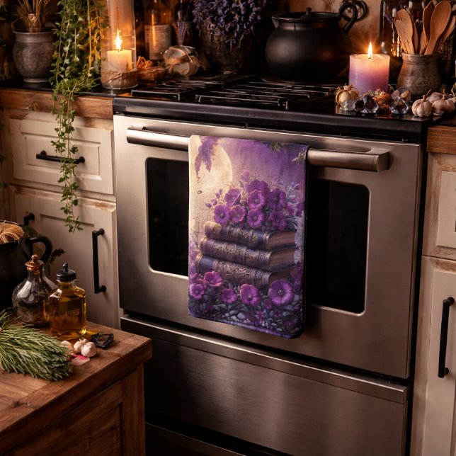 Linge De Cuisine Livre Gothique Fleur Violet (Créateur téléchargé)