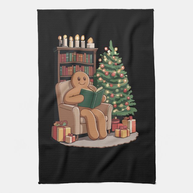 Linge De Cuisine Livres de lecture Rétro Gingerbread Noël Enseignan (Vertical)