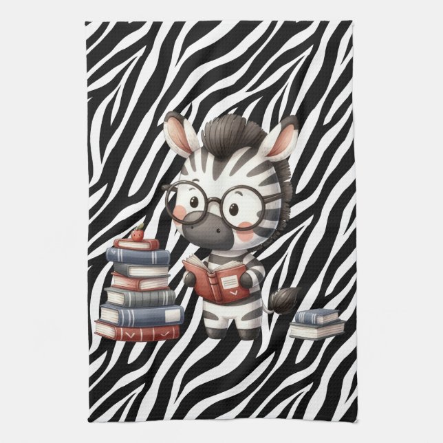 Linge De Cuisine Livres de lecture Zèbre. (Vertical)