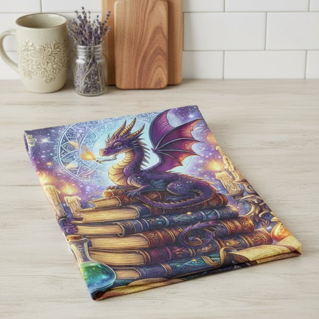 Linge De Cuisine Livres de sorcier de dragon mystique (Créateur téléchargé)