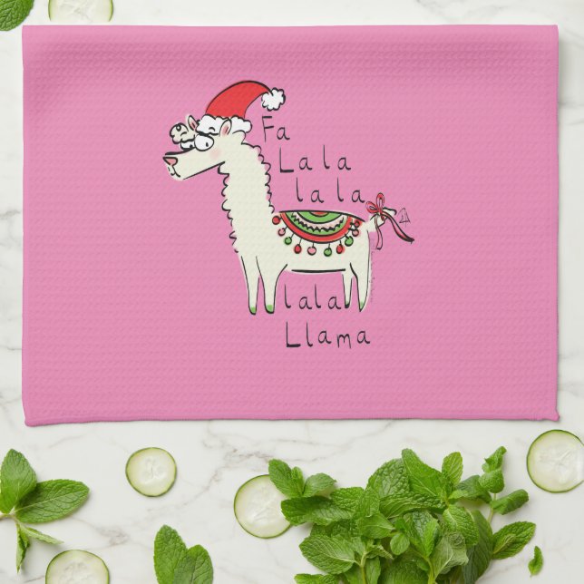 Linge De Cuisine Llama Christmas Enfants mignonne Drôle (Plié)