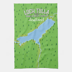 Linge De Cuisine Loch Tulla Écosse Carte de l'affiche de voyage