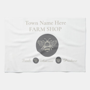 Linge De Cuisine Logo d'abeille pour la boutique d'une ferme artisa