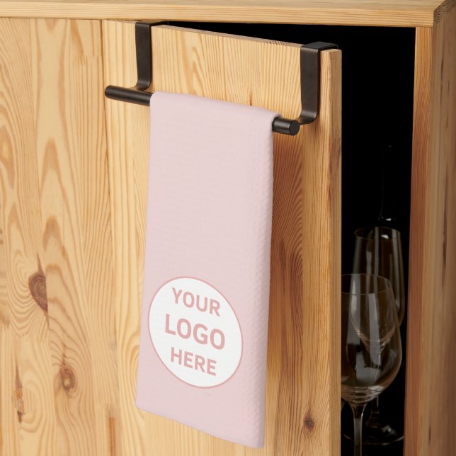 Linge De Cuisine Logo de Boulangerie Personnalisé Moderne Rose (Pliage en tiers)