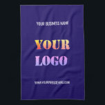Linge De Cuisine Logo d'entreprise personnalisé Texte Entreprise Se<br><div class="desc">Couleurs et polices personnalisées - Serviettes de cuisine personnalisées avec votre entreprise Logo et nom Texte Info Entreprise Promotionnel ou moderne Serviette de cuisine personnelle / cadeau - Faites votre propre design - Ajoutez votre logo - Image - Photo ou QR Code / Nom - Info ou texte personnalisé -...</div>