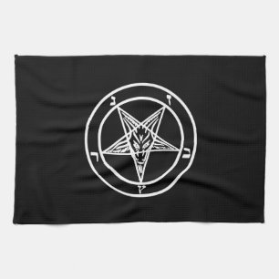 Linge De Cuisine Logo satanique de la chèvre de Pentagram inversé