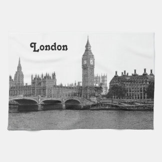 Linge De Cuisine Londres Angleterre Royaume-Uni Skyline Etché