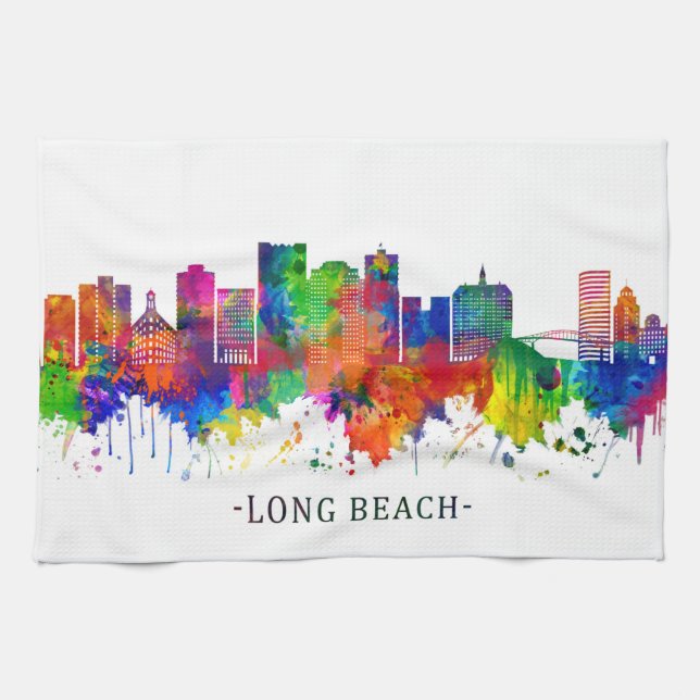 Linge De Cuisine Long Beach California Skyline (Horizontal)