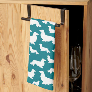 Linge De Cuisine Longue Cheveux Dachshund Turquoise Wiener Chien Se