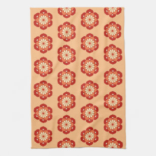 Linge De Cuisine Lotus Flower Mandala, Pastel et Mandarin Orange