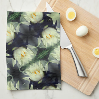 Linge De Cuisine Lotus Water Lily Motif