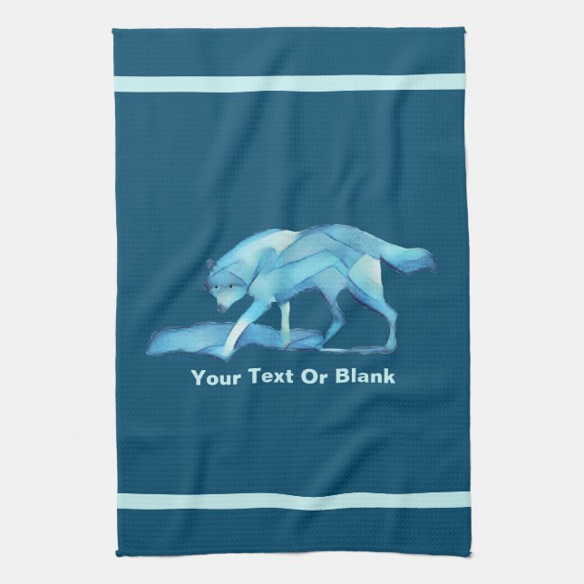 Linge De Cuisine Loup bleu (Vertical)