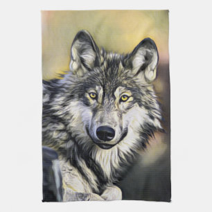 Linge De Cuisine Loup gris