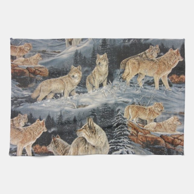 Linge De Cuisine Loups d'hiver (Horizontal)