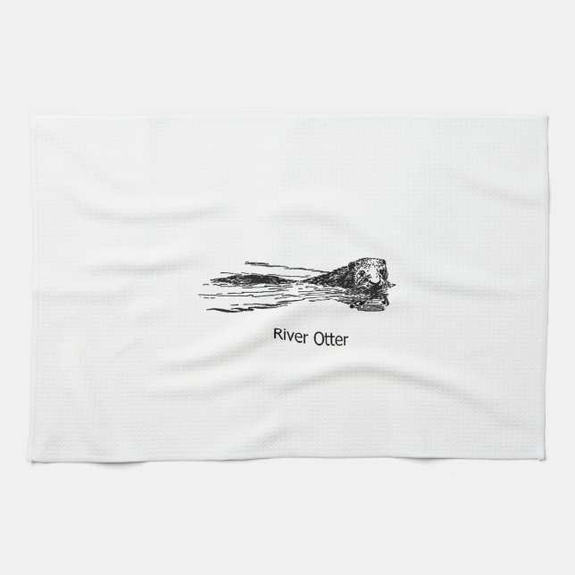 Linge De Cuisine Loutre de rivière (schéma) (Horizontal)