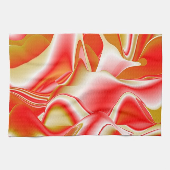 Linge De Cuisine Love and Gold Abstrait 3D Rainbowart (Horizontal)