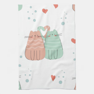 Linge De Cuisine Love Cats DesignGeschirrtuch